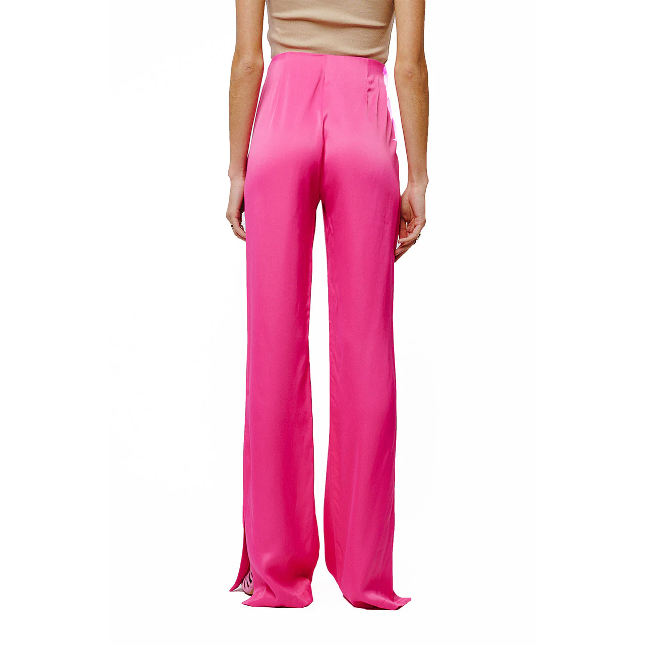 Safia Split Hem Satin Pants - Image 4