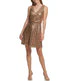 Sequin V Neck Blouson Fit And Flare Rose Gold - Image 5