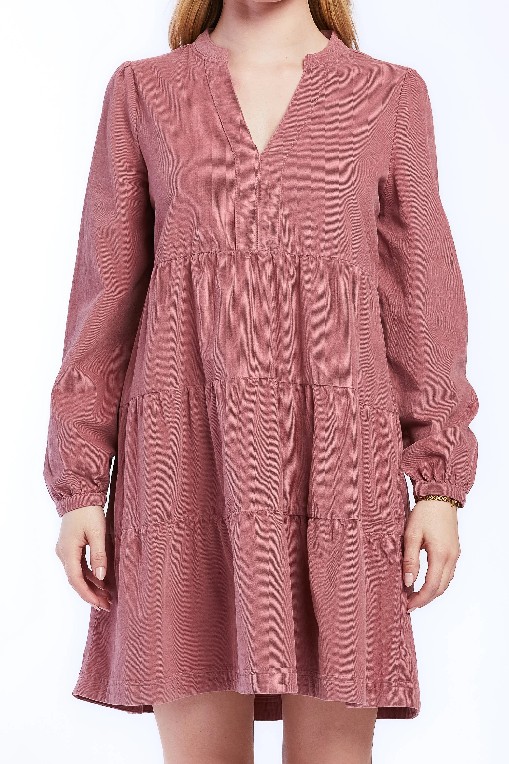 Sherin Long Sleeve Tiered Baby Doll Dress - Image 2