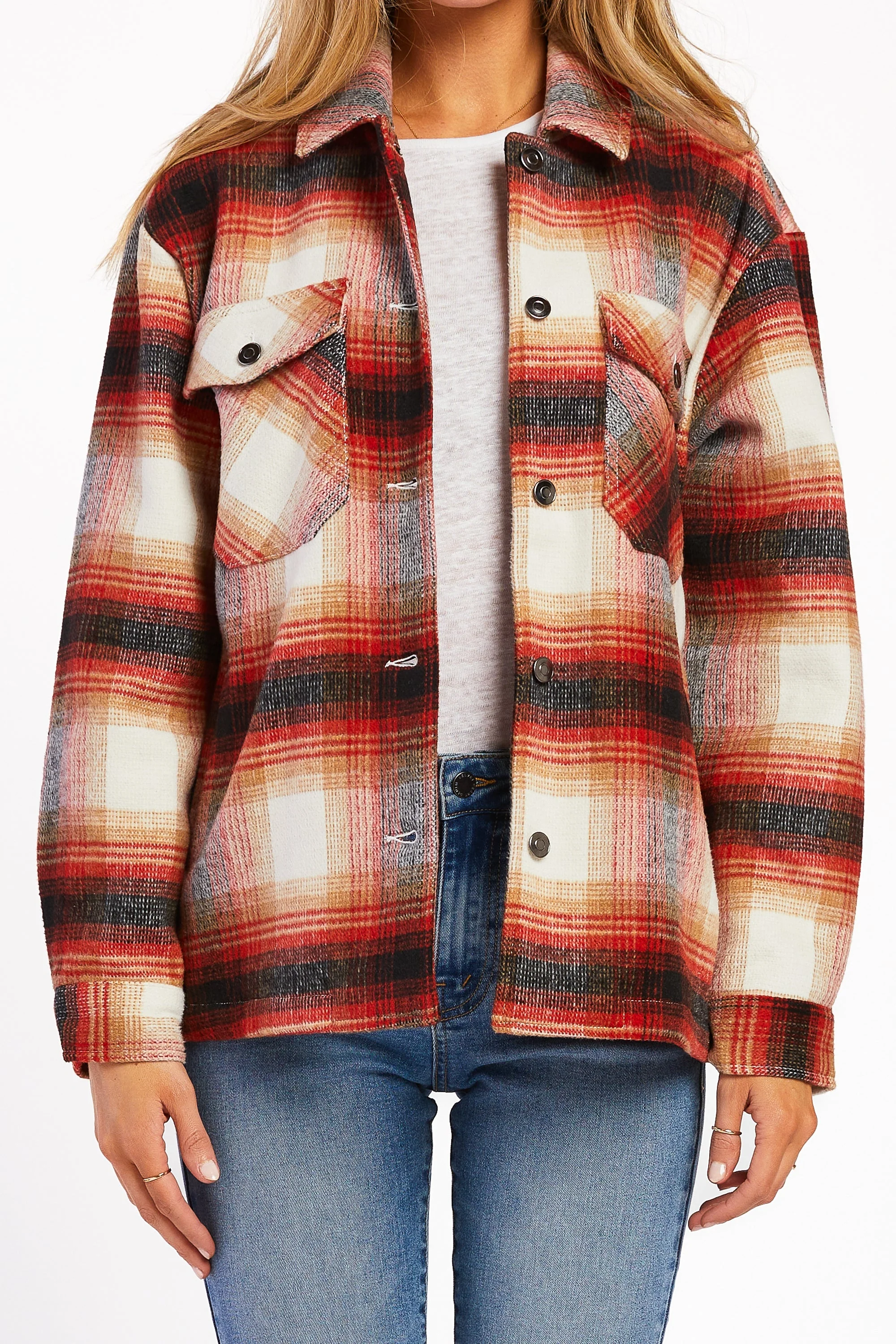 Sheryl Long Sleeve Plaid Shirt Jacket Large Chest - Image 2