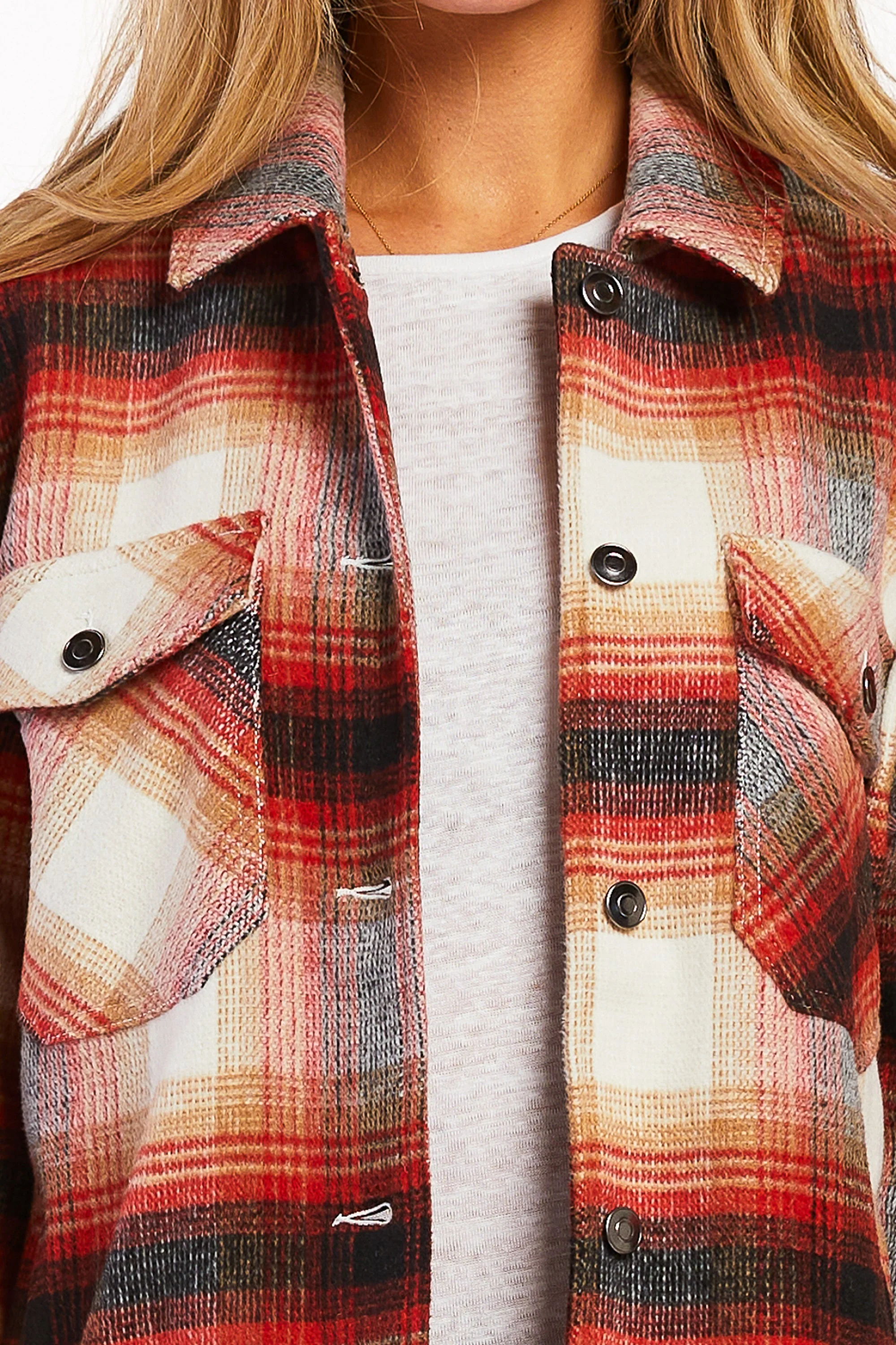 Sheryl Long Sleeve Plaid Shirt Jacket Large Chest - Image 3