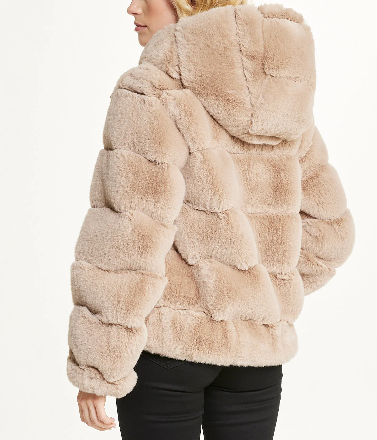 Short Faux Fur With Hood Mink - Image 2