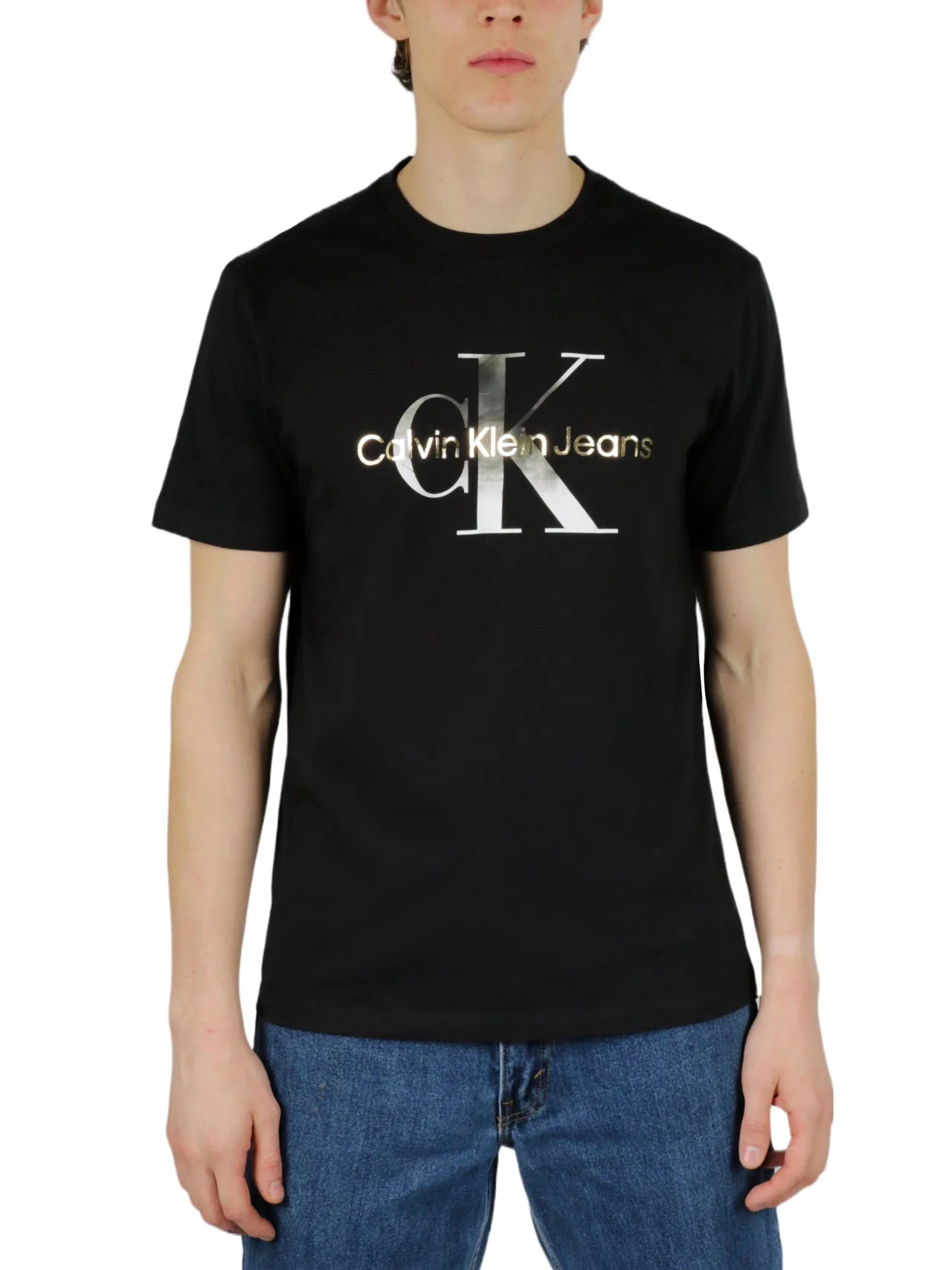 Short Sleeves Gold/Silver Metallic Monogram Tee - Image 6