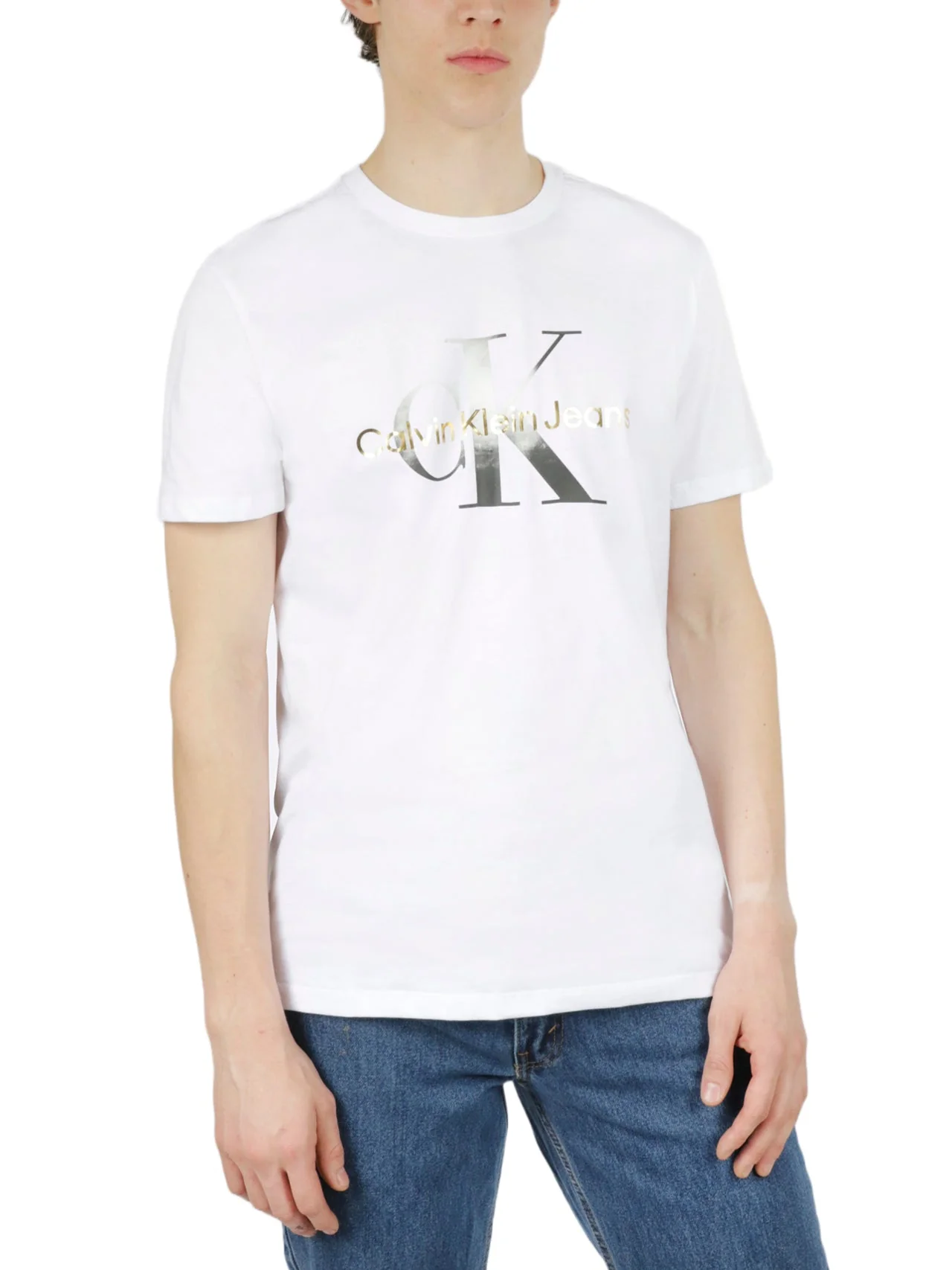 Short Sleeves Gold/Silver Metallic Monogram Tee - Image 5