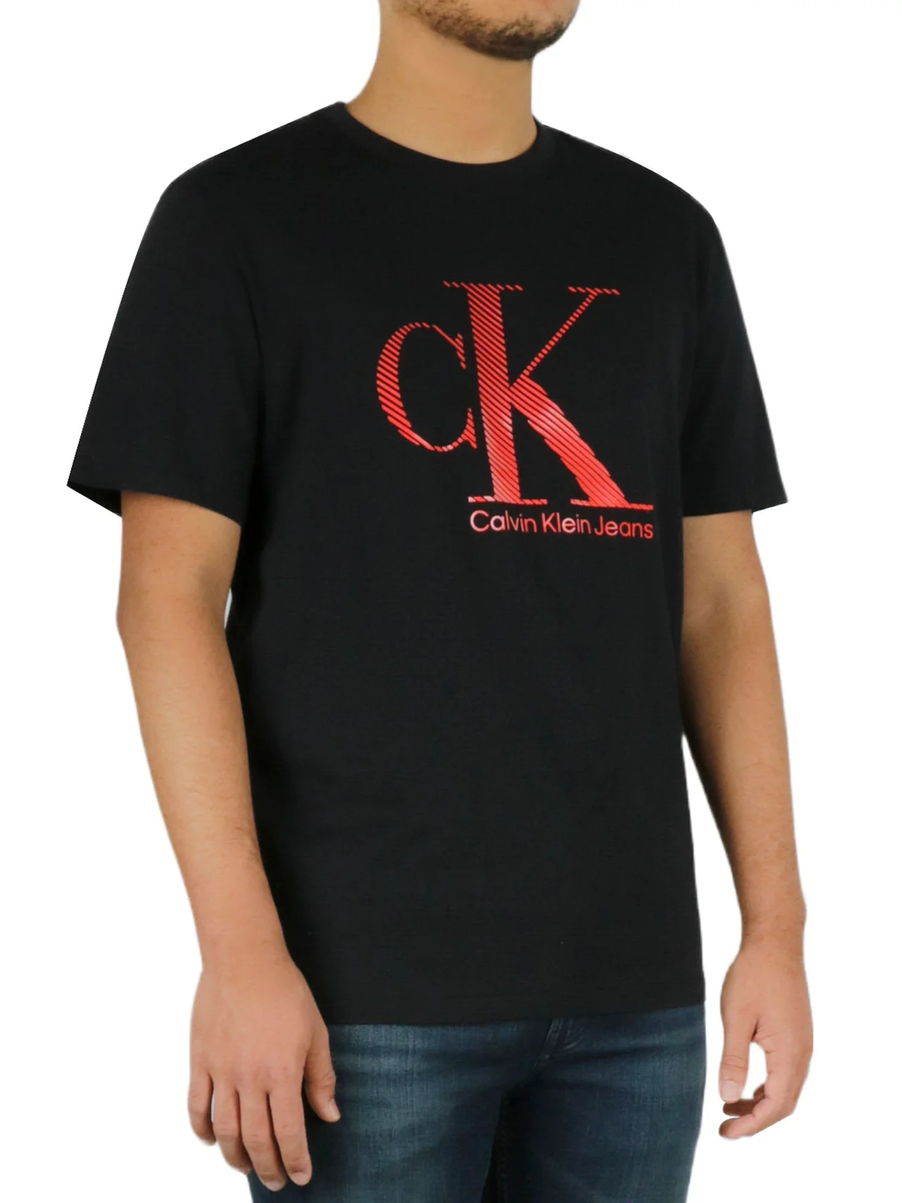 Short Sleeves Textured Monogram Tee - Image 3