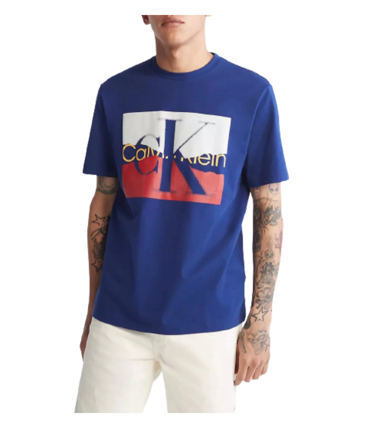 Short Sleeves Torn Logo Crew Tee - Image 5