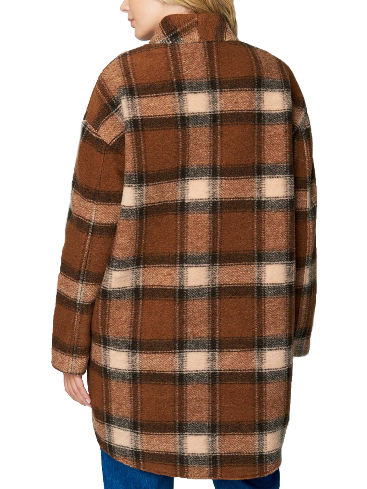 Simple Plaid Cocoon Coat - Image 2