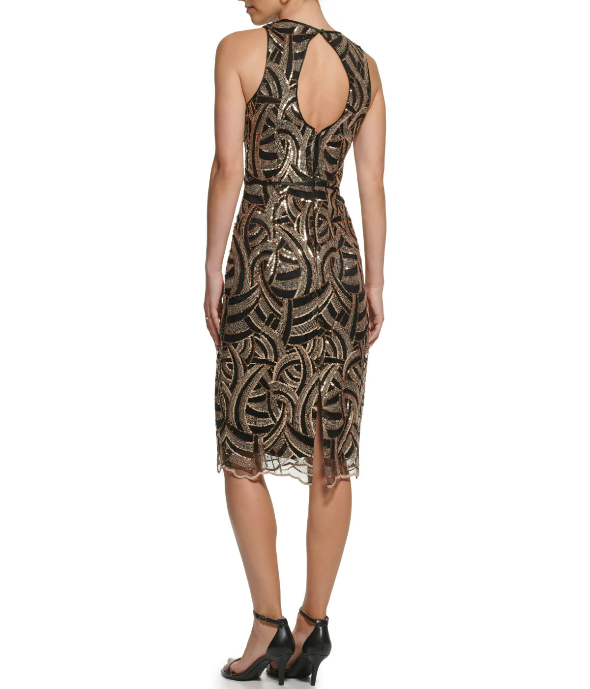 Sleeves Bodycon Black Gold - Image 2