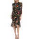 Slim Ruched Sleeve Dress With Mock Neck Black - Image 5
