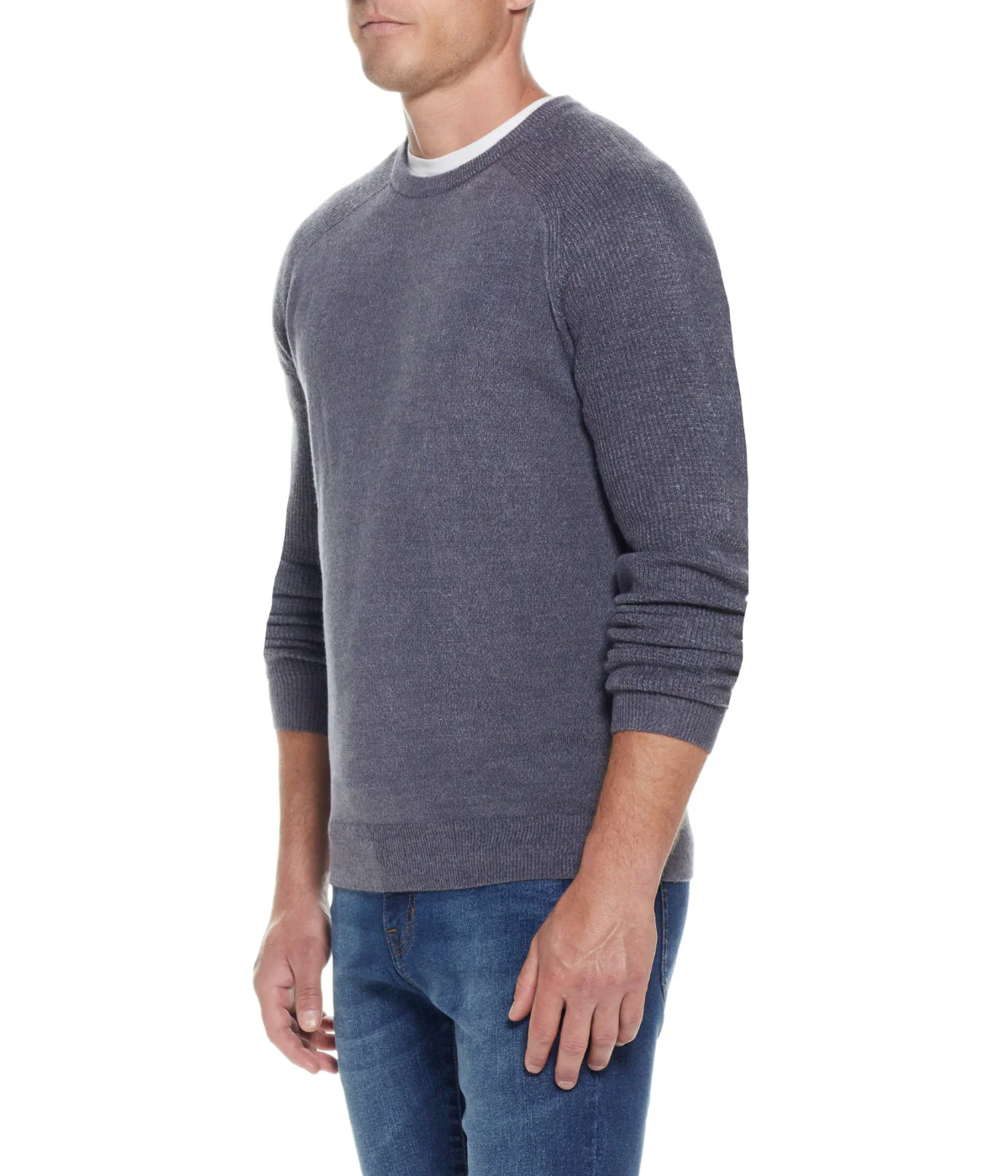 Soft Touch Crew Neck Sweater Grey Blue - Image 4