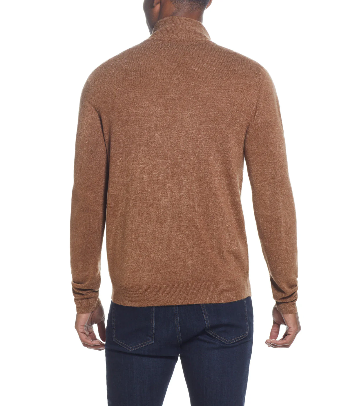 Soft Touch Waffle 1/4 Zip Sweater Almond Heather - Image 2