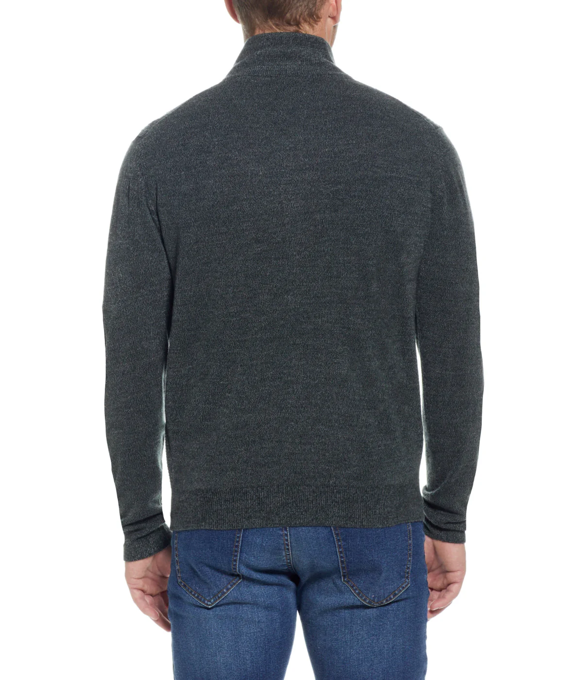 Soft Touch Waffle 1/4 Zip Sweater Evergreen - Image 2