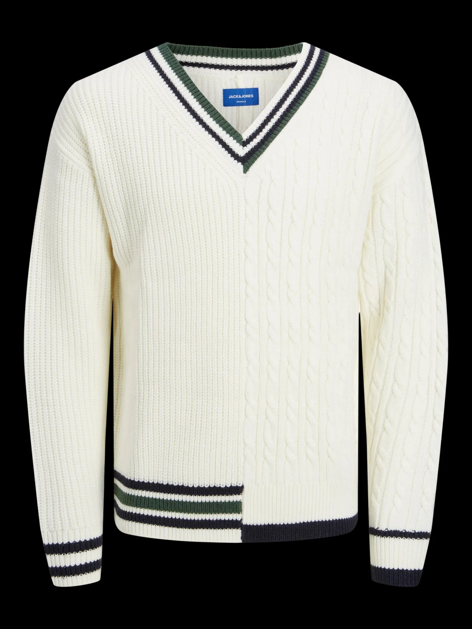 Split Knit V-Neck Sweater - Image 2