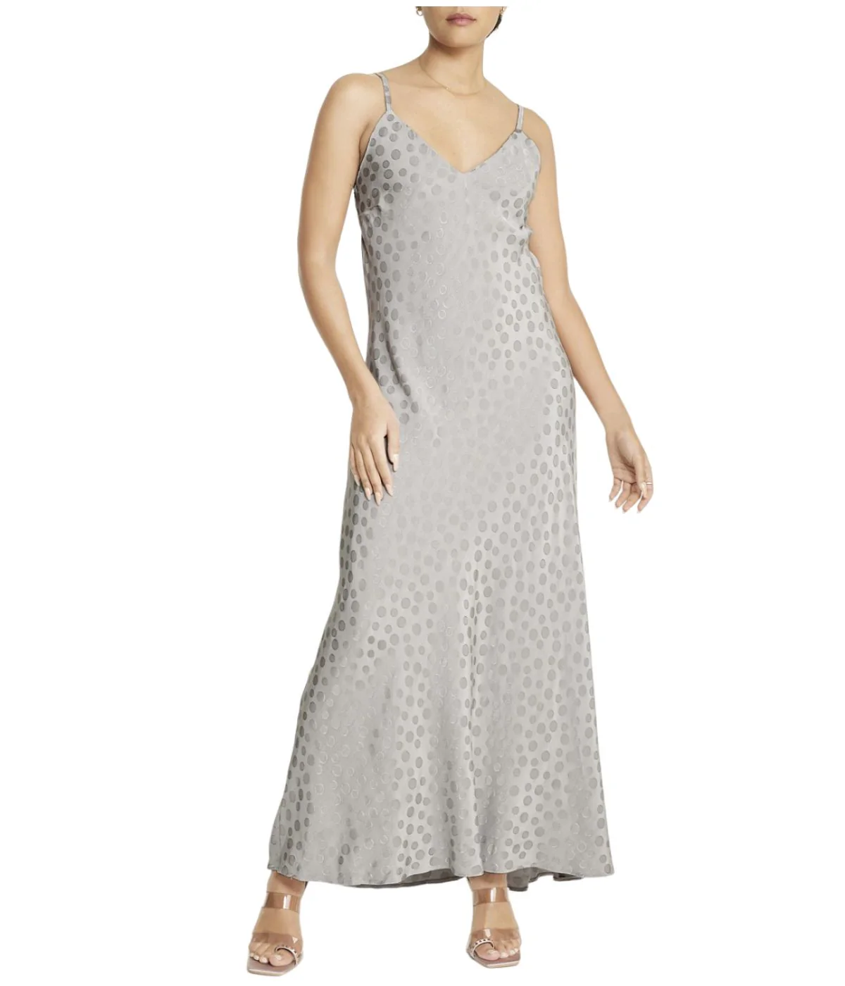 Tonal Patterned Charmeuse Dress - Image 11