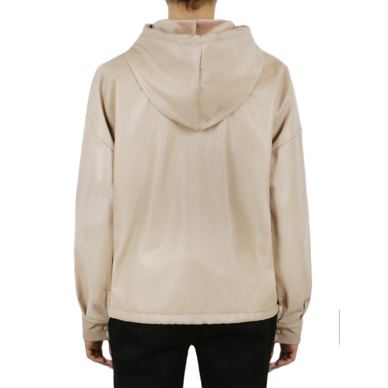 Vegan Leather Button Front Jacket - Image 5