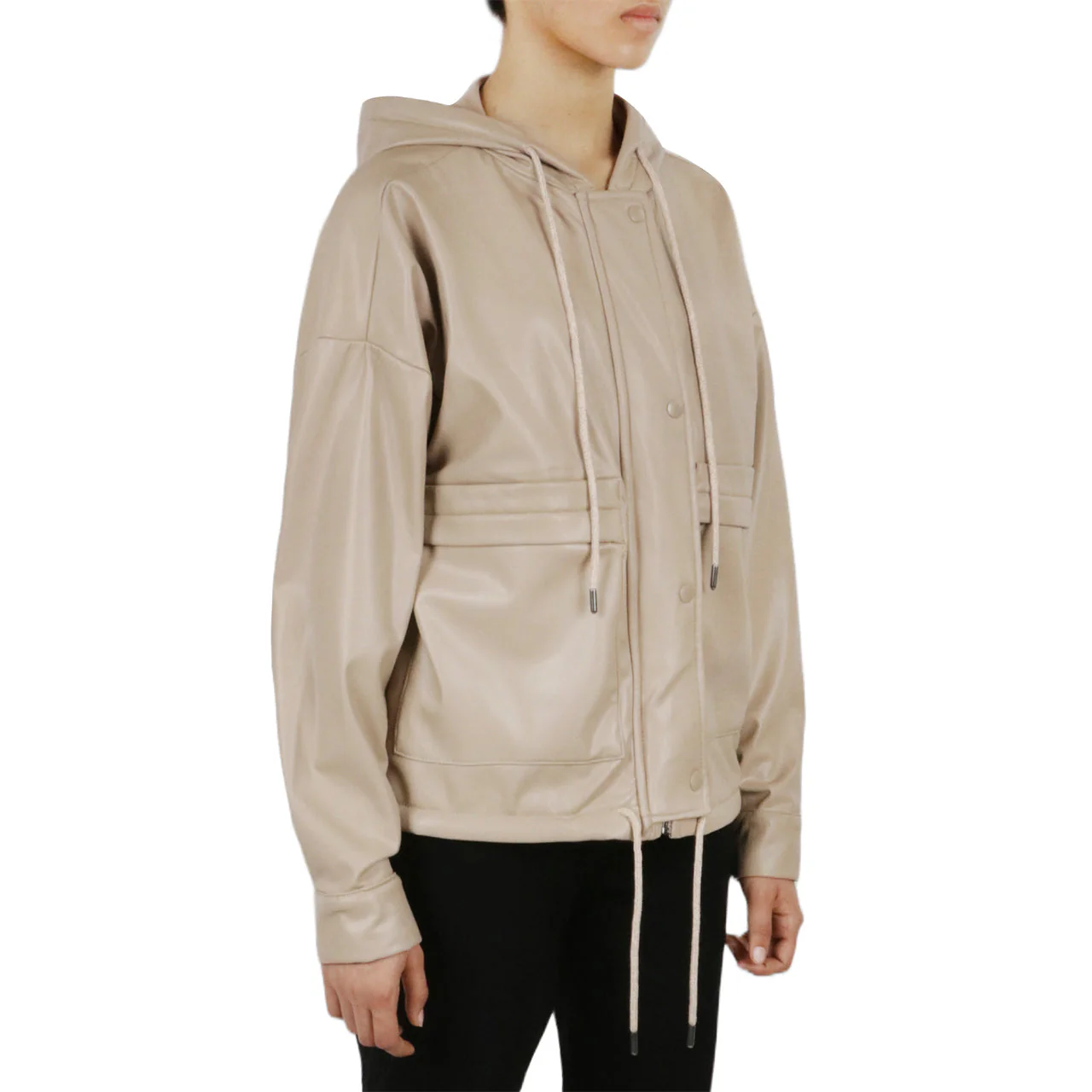 Vegan Leather Button Front Jacket - Image 7