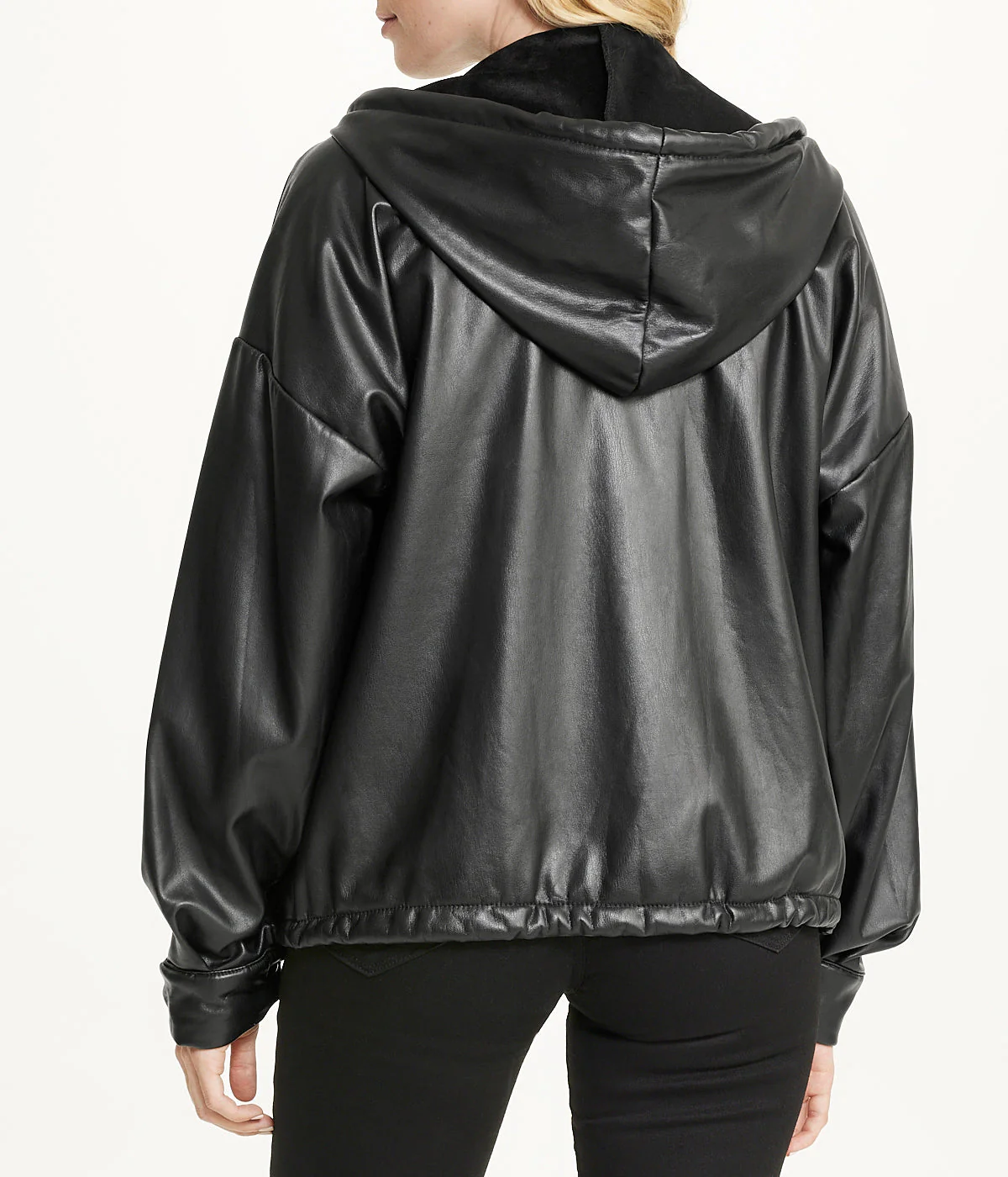 Vegan Leather Button Front Jacket - Image 4