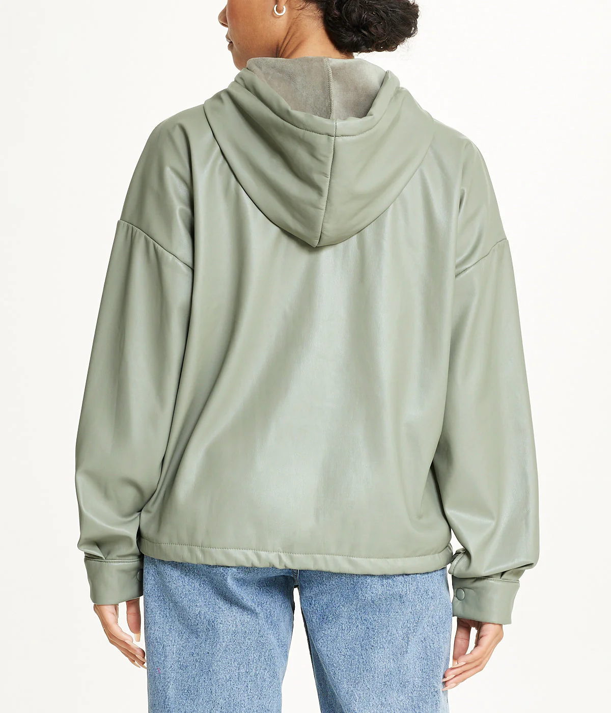 Vegan Leather Button Front Jacket - Image 4