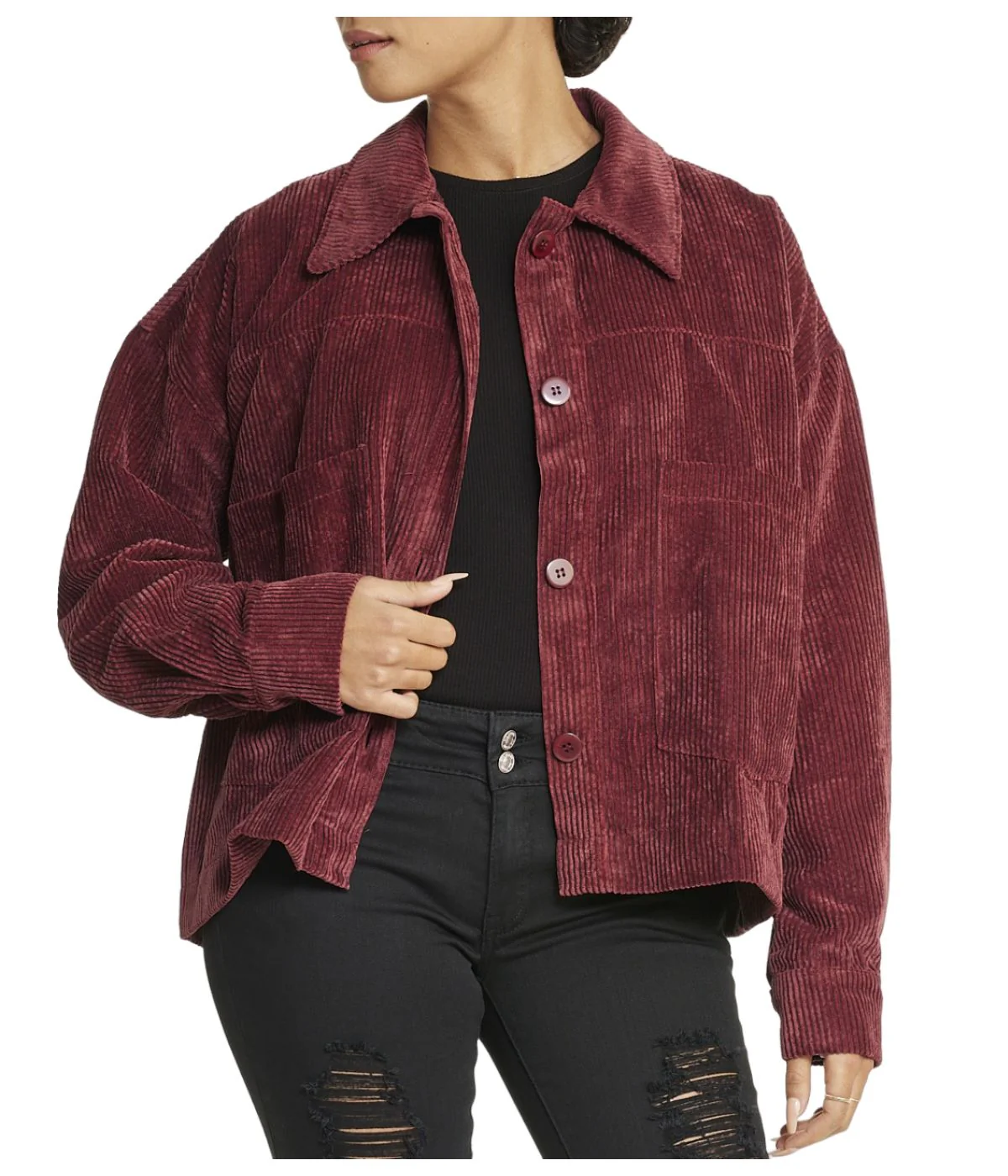 Velvet Corduroy Shacket - Image 11