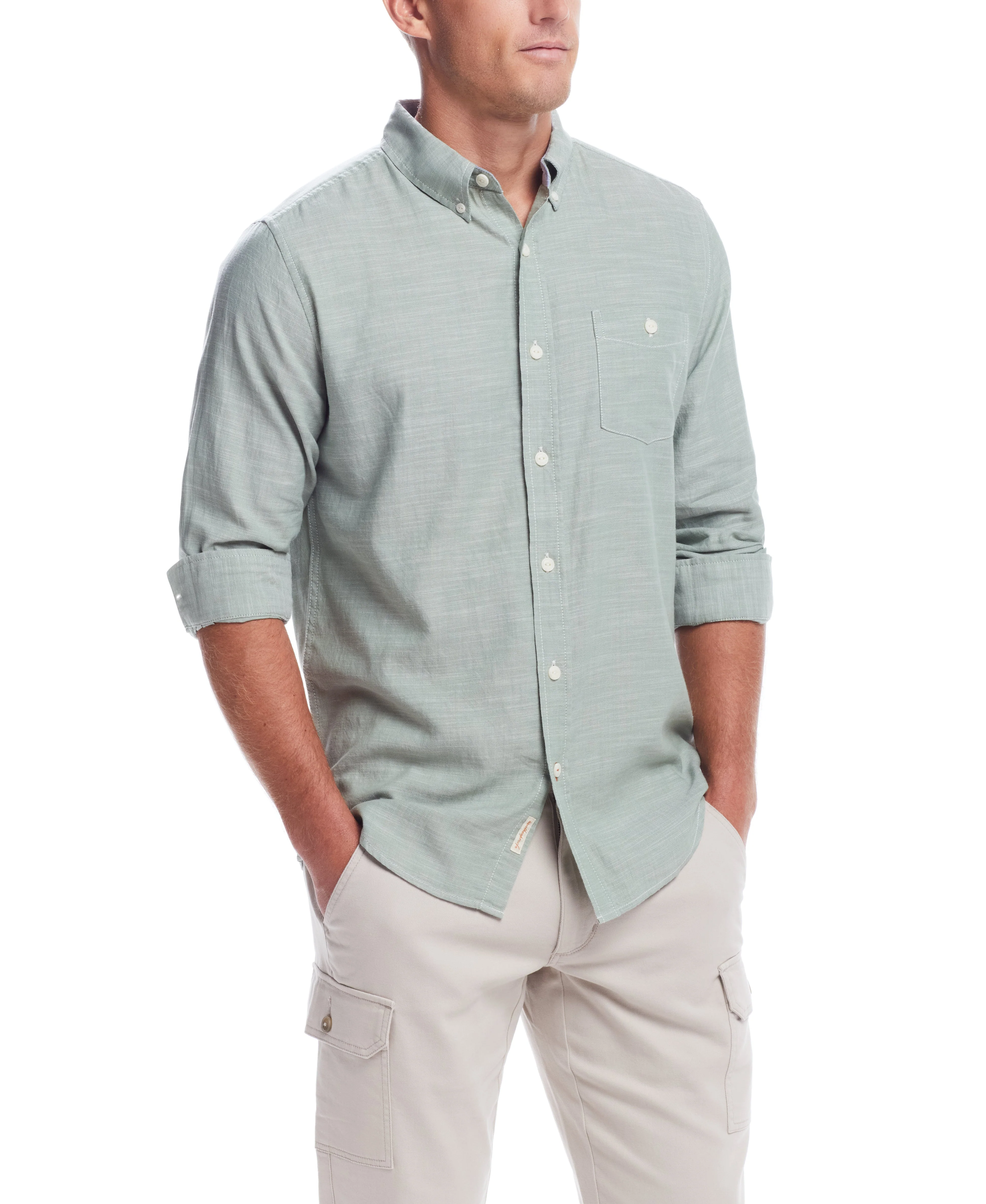 Weatherproof Vintage Men's L/S Solid Cotton Twill Shirt - Image 6