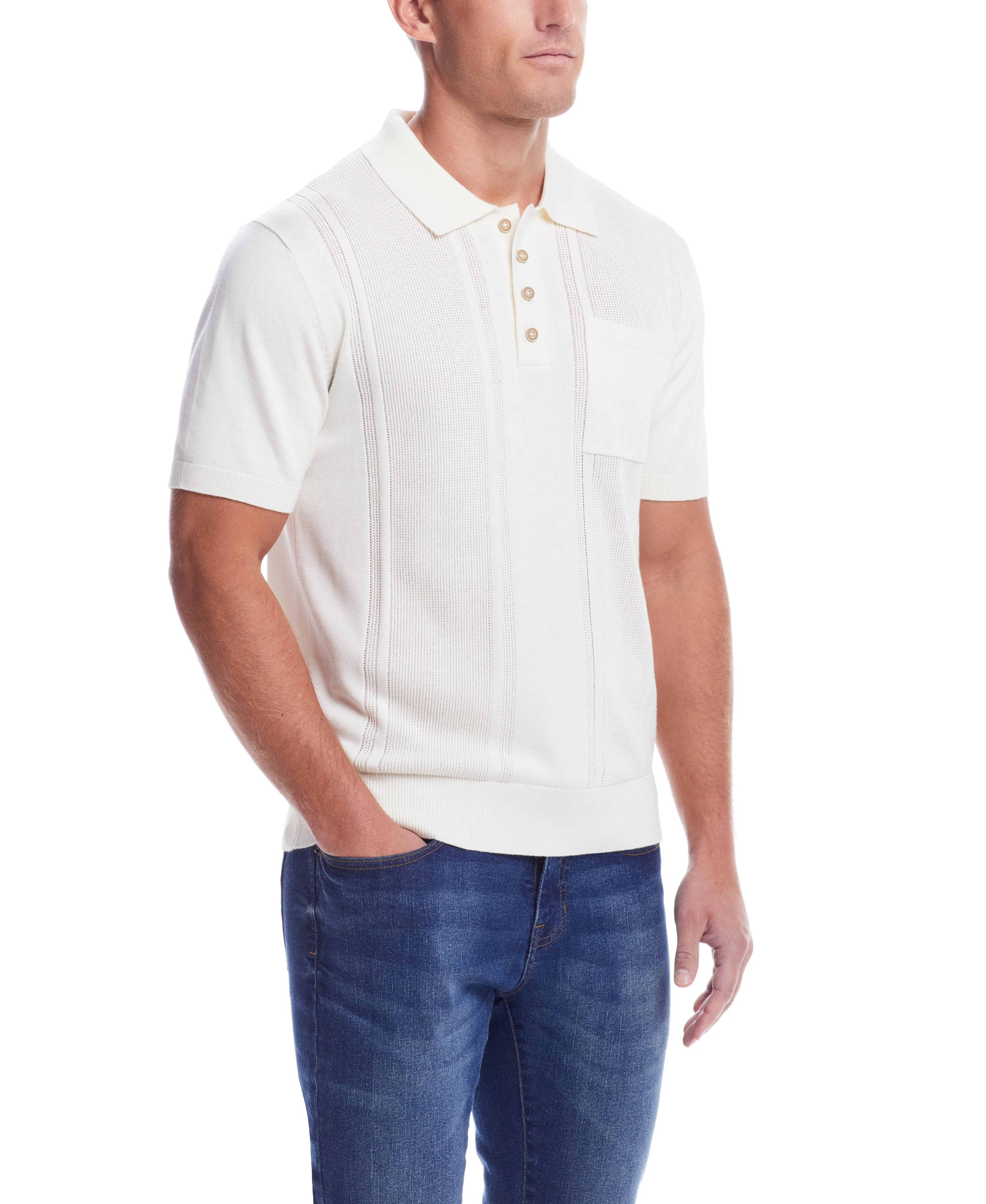 Weatherproof Vintage Men's Short Sleeves Polo Sweater - Image 4