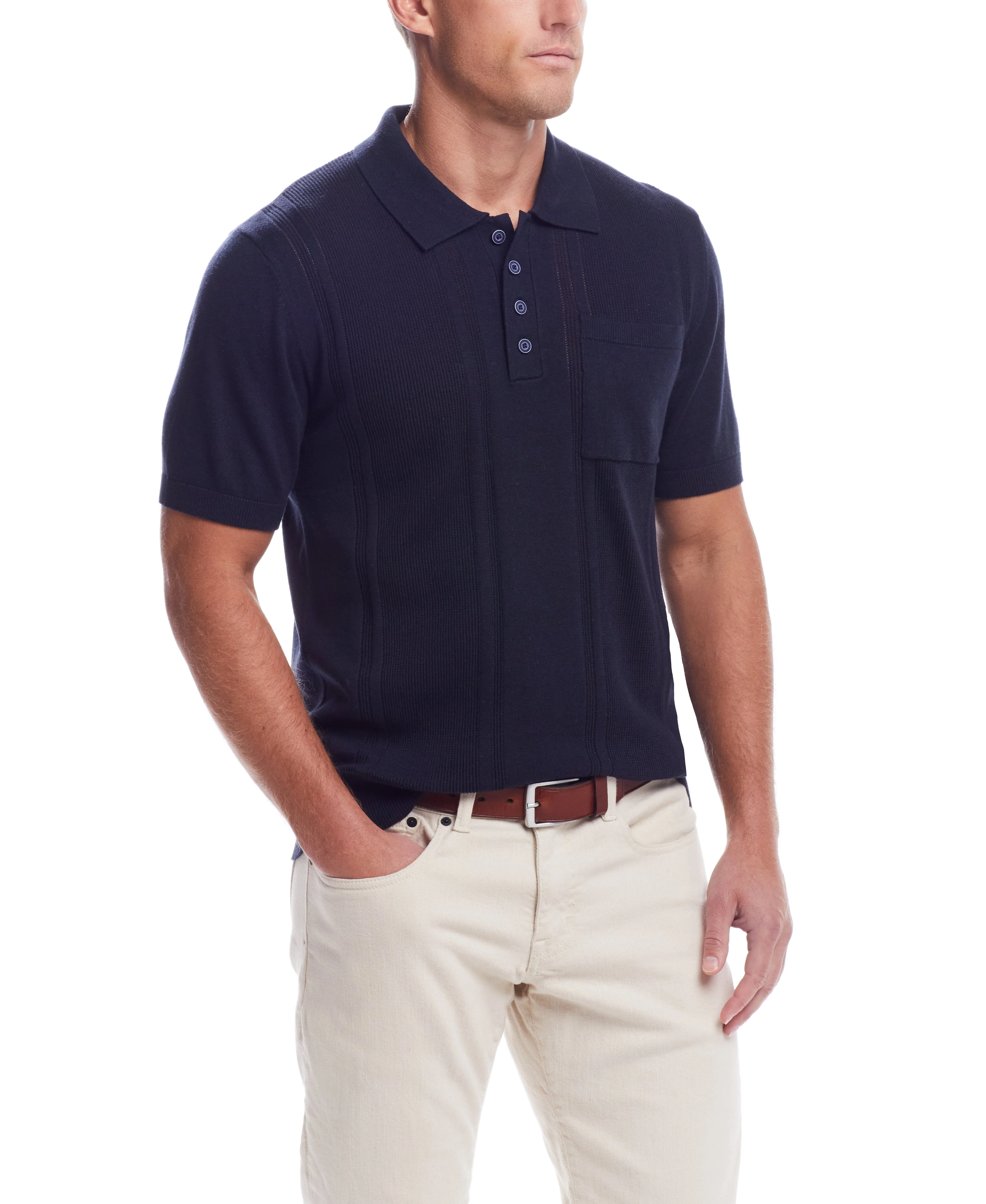 Weatherproof Vintage Men's Short Sleeves Polo Sweater - Image 4