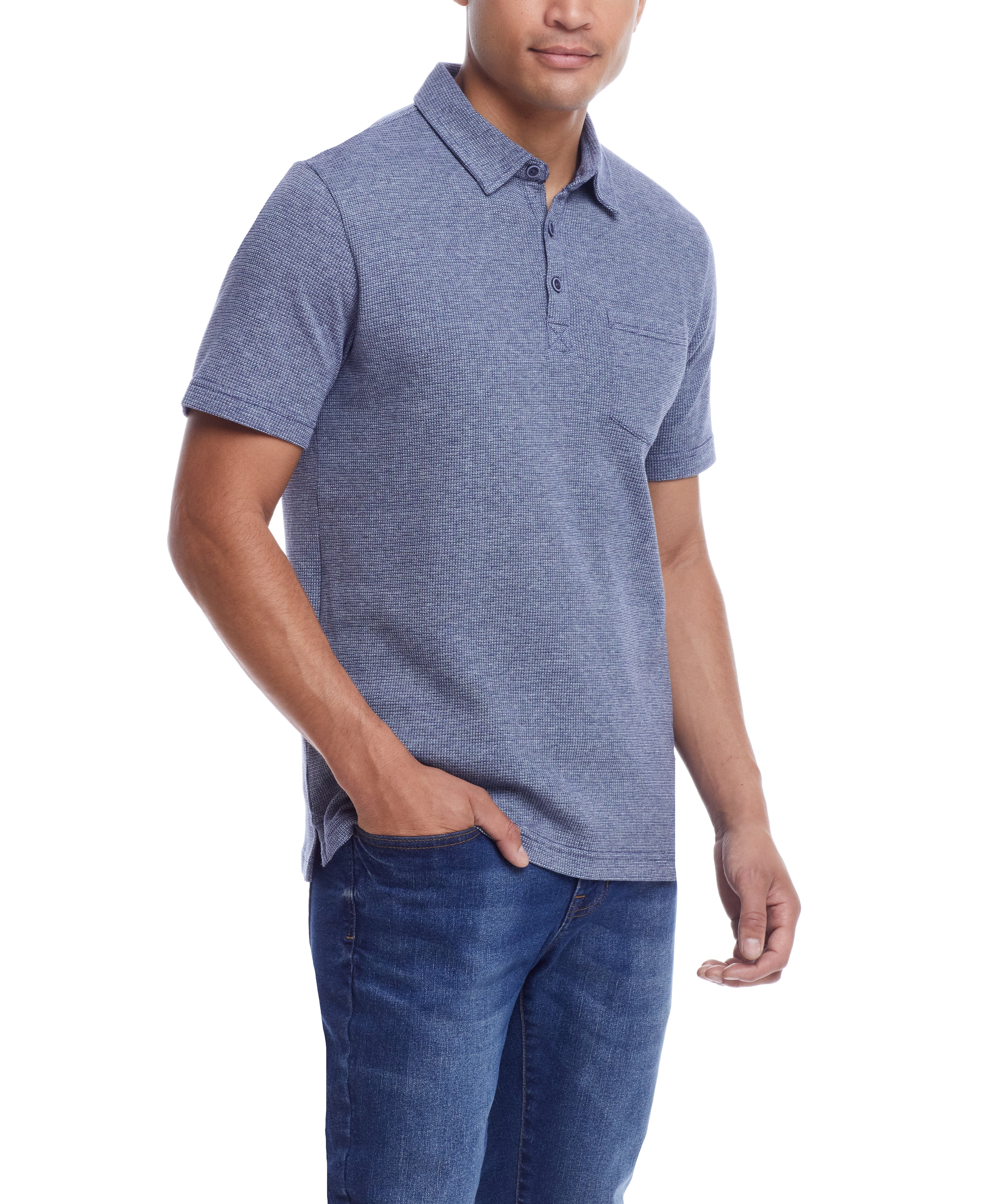 Weatherproof Vintage Men's Waffle Polo Shirt - Image 4
