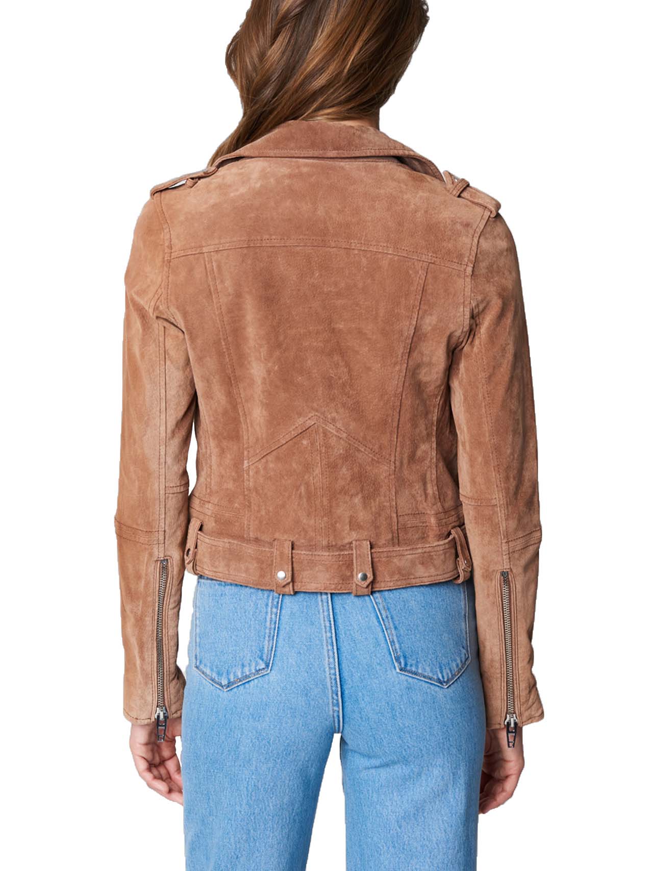 Women's Suede Motorcycle Jacket - Image 3